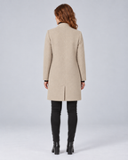 SAILSATIN tailored overcoat in Beige, back studio image
