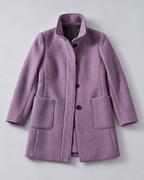 SAILSATIN tailored overcoat in Purple, flatlay studio image