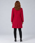 SAILSATIN tailored overcoat in Red, back studio image