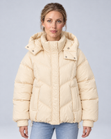 Women’s Oversized Hooded Quilted Puffer Jacket – Padded Winter Coat