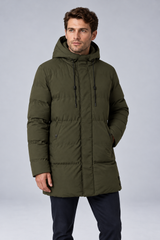Men's Longline Hooded Padded Winter Parka Jacket